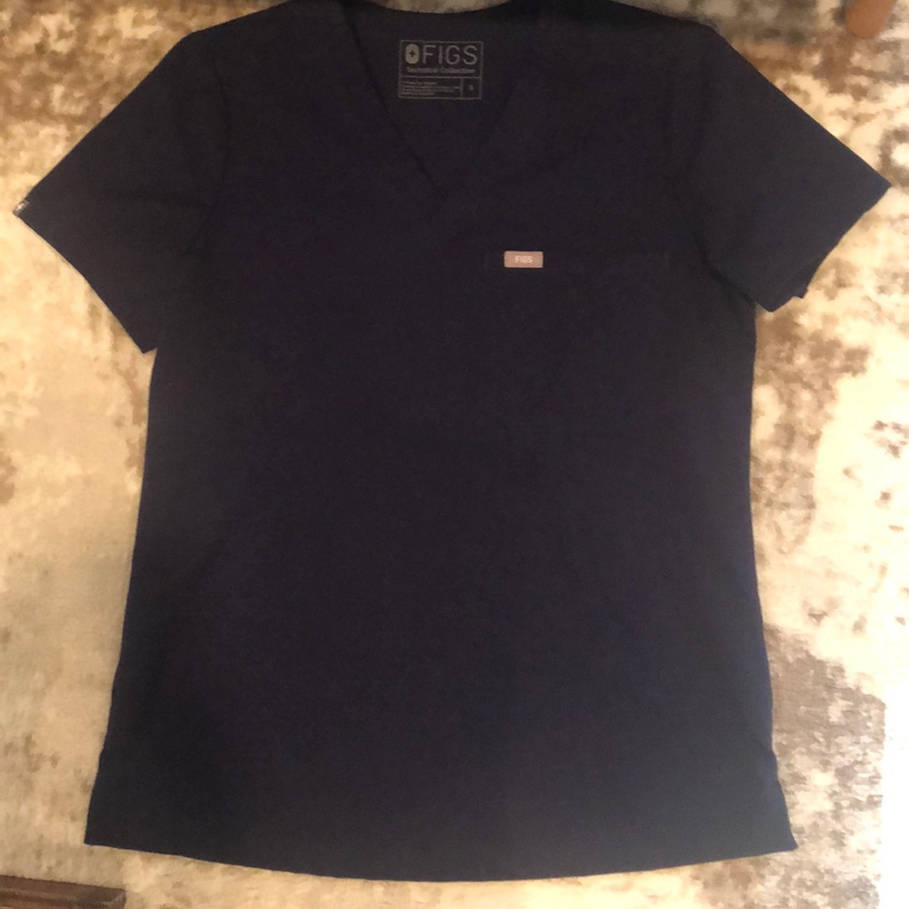 Figs Scrub Top Navy Small